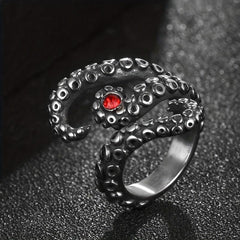 Octopus Tentacle Rings For Child Punk Personality Retro Men's Alloy