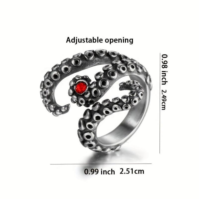 Octopus Tentacle Rings For Child Punk Personality Retro Men's Alloy