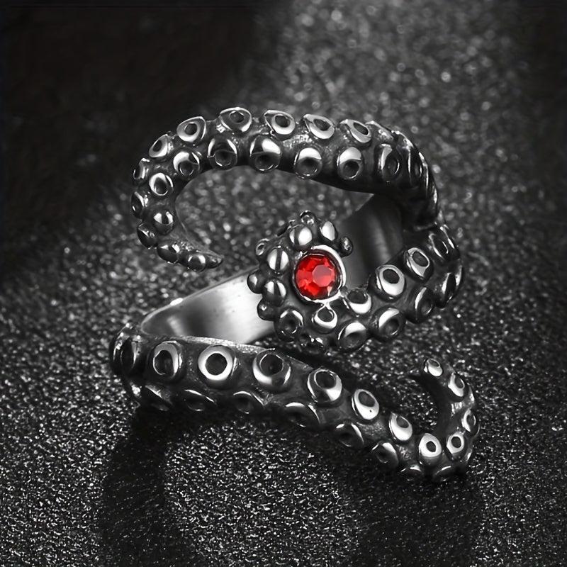 Octopus Tentacle Rings For Child Punk Personality Retro Men's Alloy