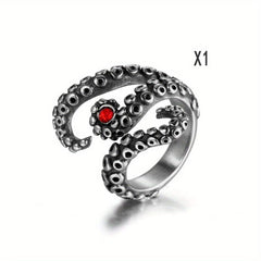 Octopus Tentacle Rings For Child Punk Personality Retro Men's Alloy
