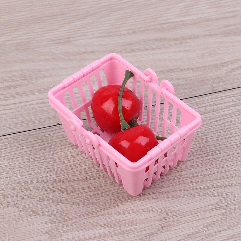 5Pcs Mini Shopping Basket Pretend Play Toys Kids Supermarket Hand Basket Model