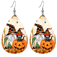Halloween Faux Leather Earrings Lightweight Teardrop Earrings Women Jewelry