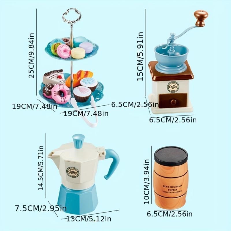 Kids Toy Coffee Machine Afternoon Tea Set Play House Toy