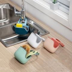 1pc Sink Storage Holder Adjustable Soap Sponge Shelf Hanging Drain Basket Bag
