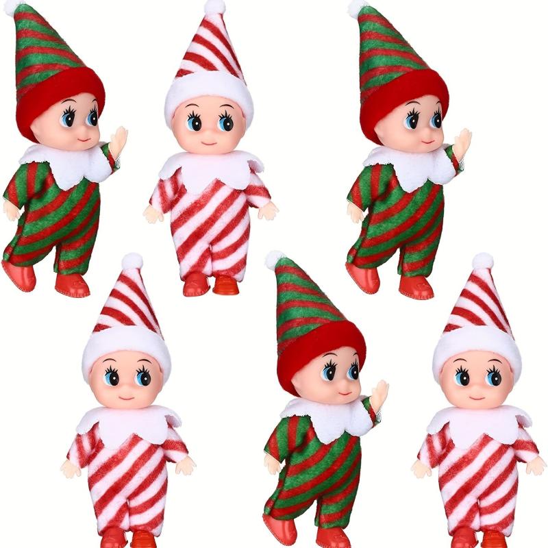 12 Doll House Christmas Elf Dolls Felt Dolls Tree Decoration Household Props