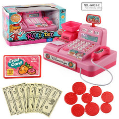 Girls Playing House Supermarket Cash Register Toy Light Music Role Play Gift