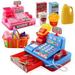 Girls Playing House Supermarket Cash Register Toy Light Music Role Play Gift