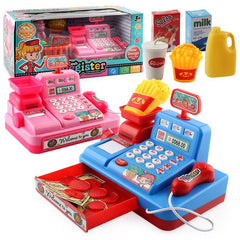 Girls Playing House Supermarket Cash Register Toy Light Music Role Play Gift