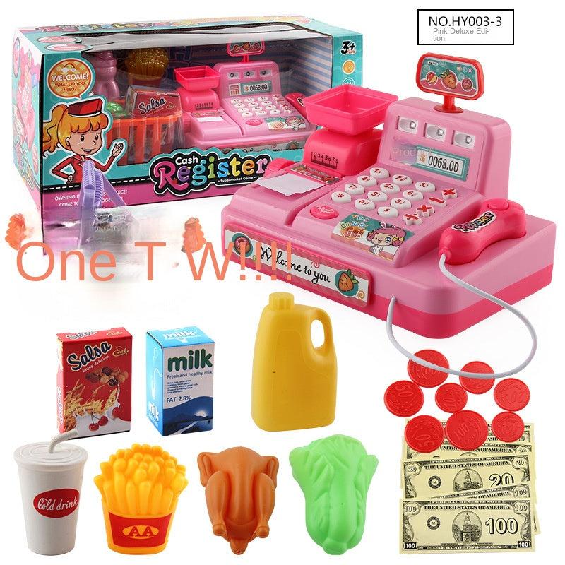 Girls Playing House Supermarket Cash Register Toy Light Music Role Play Gift