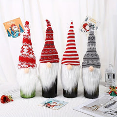 Christmas Wine Bottle Caps Decoration Knitted Red Wine Bags