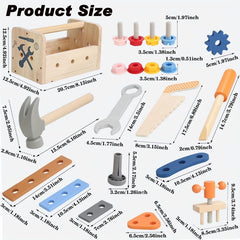 Children's Wooden Toolbox Puzzle Toy Portable Maintenance DIY Kit