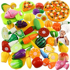 Kids' Play House Cutting Kitchen Toy Set with Cuttable Fruits and Vegetables