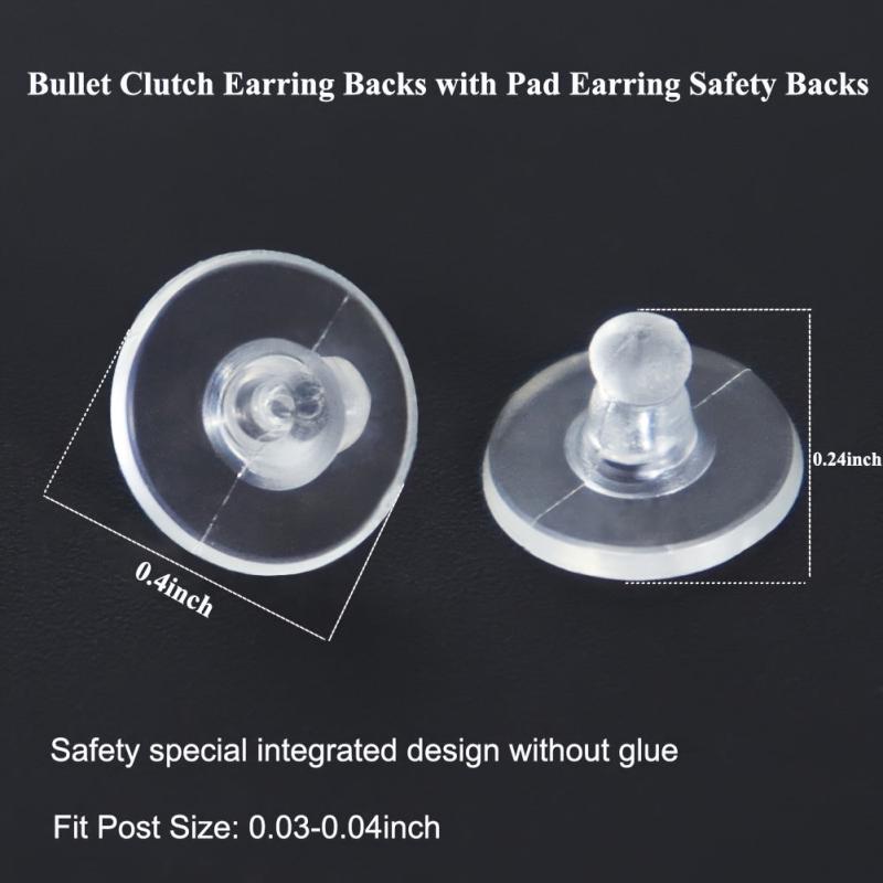 Earring Backs With Pad Replacement Safety Clutch for Drop Ears Studs Fishhook
