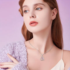 Flamingo Heart Pendant Necklace For Women