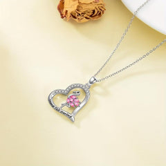 Flamingo Heart Pendant Necklace For Women