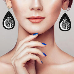 Vintage Leather Earrings Teardrop Dangle Party Earrings For Women