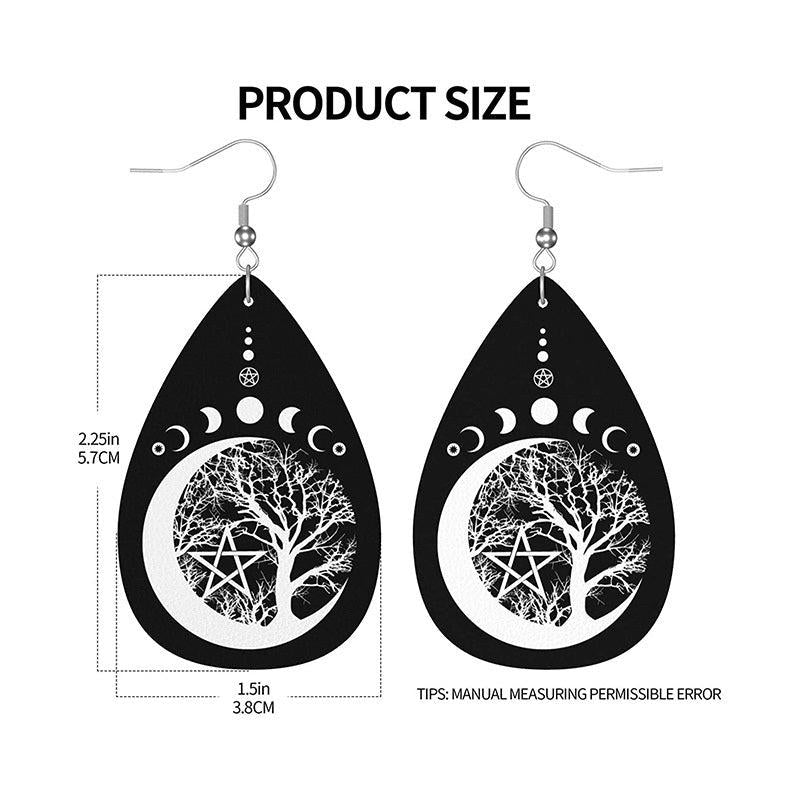 Vintage Leather Earrings Teardrop Dangle Party Earrings For Women