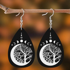 Vintage Leather Earrings Teardrop Dangle Party Earrings For Women