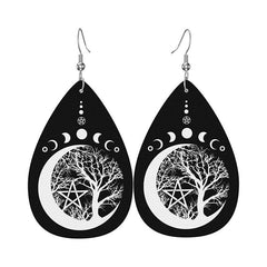 Vintage Leather Earrings Teardrop Dangle Party Earrings For Women