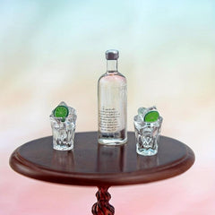 3pcs Dollhouse Wine Bottle Cups Pretend Play Set Doll Kitchen Accessories