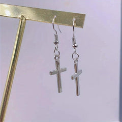 Cross Stud Earrings Punk Style