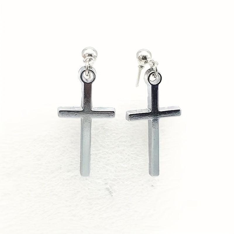 Cross Stud Earrings Punk Style