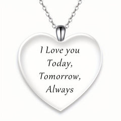 Love Crystal Pendant Necklace Letter Necklace Birthday Gift