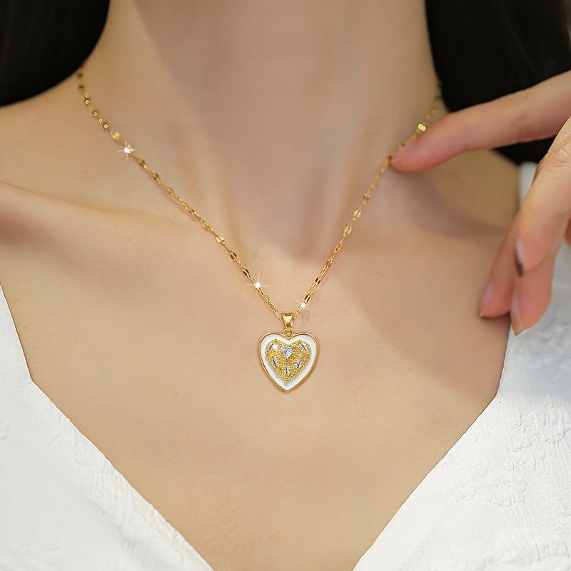 Heart Love Pendant Necklace Women Clavicle Chain Jewelry Gift