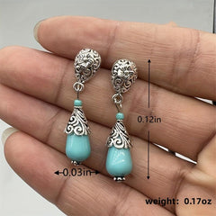 Vintage Flower Gemstone Stud Earrings for Women