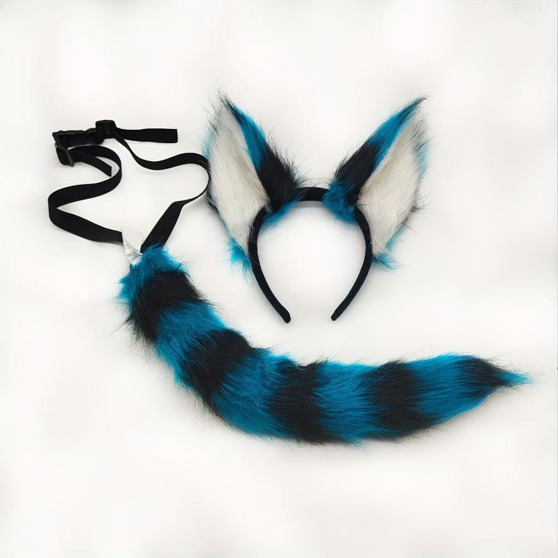 Beast Ear Plush Headwear Tail Set Unisex Cosplay Accessories