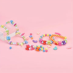 Children's DIY Jewelry Set for Girls, Creative Bracelet Necklace Ring Making Kit