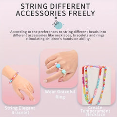 Children's DIY Jewelry Set for Girls, Creative Bracelet Necklace Ring Making Kit