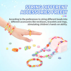 Children's DIY Jewelry Set for Girls, Creative Bracelet Necklace Ring Making Kit