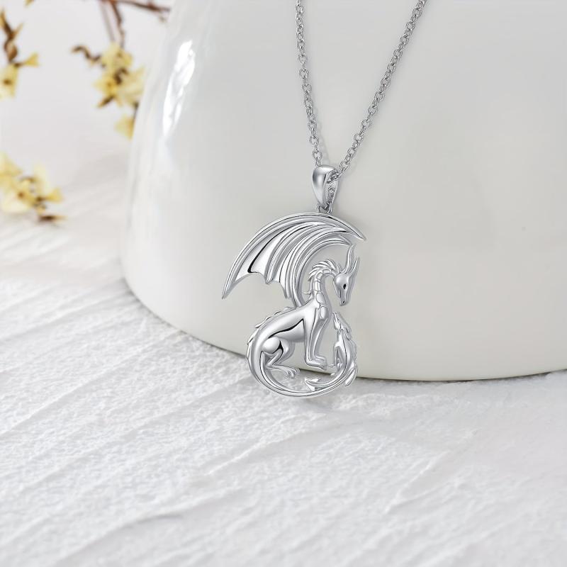 Parent Child Dragon Pendant Necklace Mother's Gift