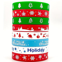 16pcs Christmas Silicone Bracelets Xmas Rubber Band Accessories Gift Kids
