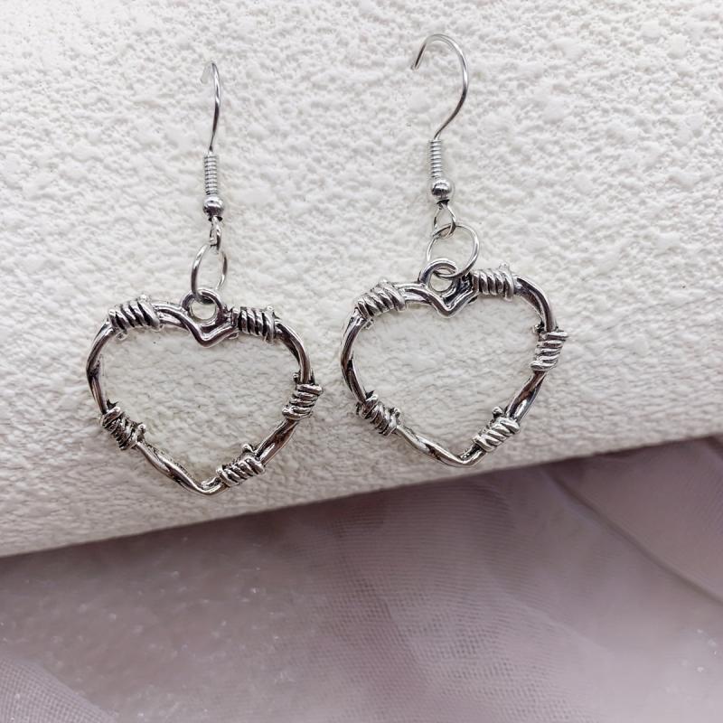 Gothic Style Thorns Hollow Heart Earrings