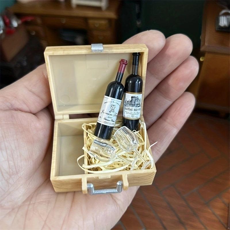Toy House Accessories Food Play Children's Play House Toys Red Wine Box Set