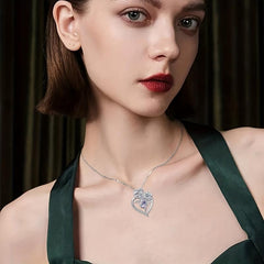 Rose Heart Shaped Pendant Necklace Women Sweet Jewelry Gift
