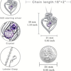 Rose Heart Shaped Pendant Necklace Women Sweet Jewelry Gift