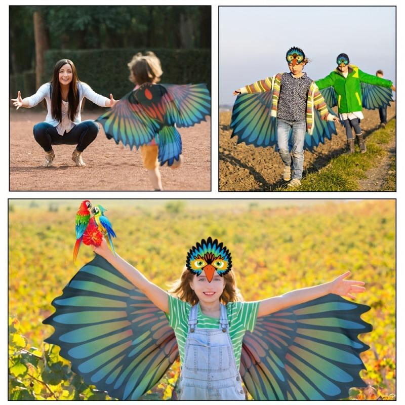 Eagle Bird Wings Costumes For Kids Parrot Dress Up Boys Girls Party Favors