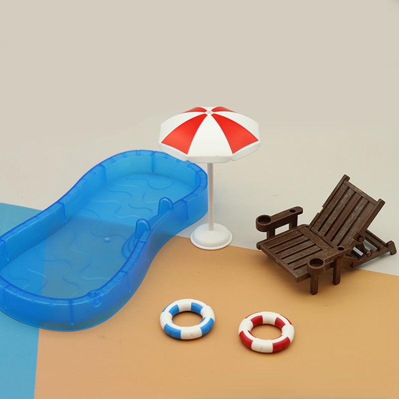 Doll House Mini Play Set with Swimming Pool & More - Ideal for Kids