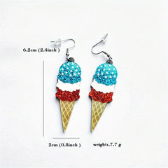 American Flag Pentagram Acrylic Ice Cream Popsicle Earrings