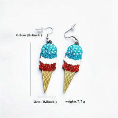 American Flag Pentagram Acrylic Ice Cream Popsicle Earrings