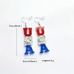 American Flag Pentagram Acrylic Ice Cream Popsicle Earrings