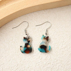 Cat Acrylic Hook Earrings Gift for Women