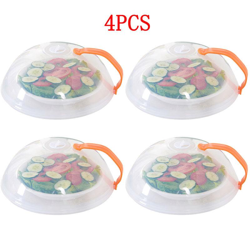 4PCS Microwave Food Cover High Temp Anti Sputtering Lid