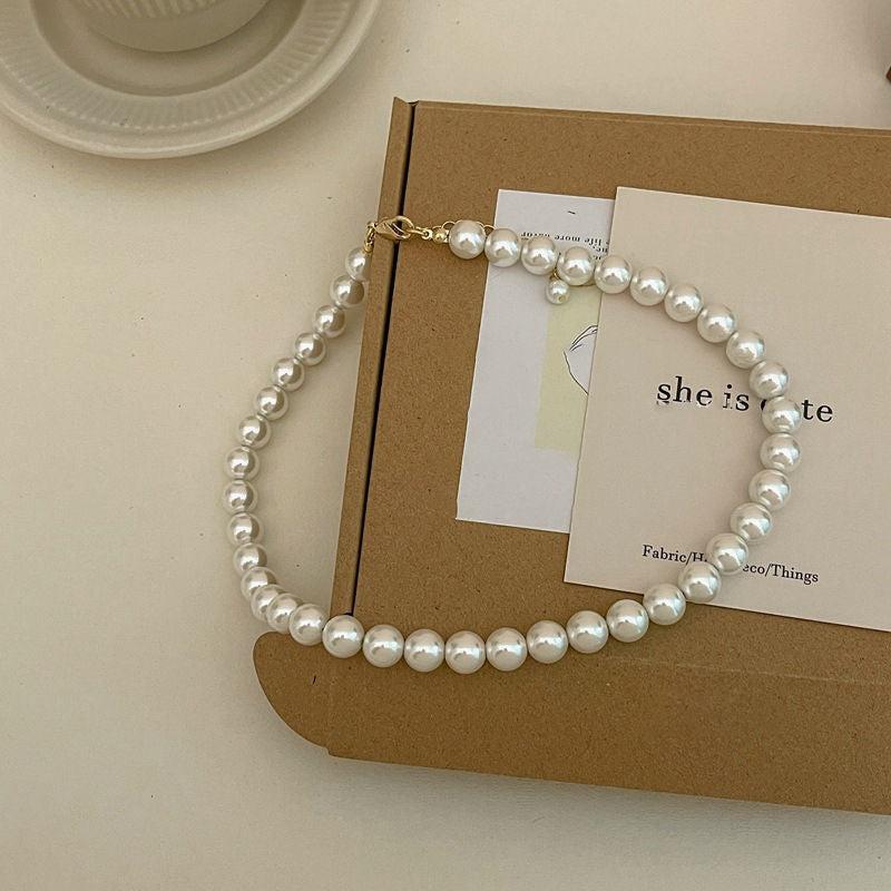 Faux Pearl Necklace Clavicle Chain Party Jewelry