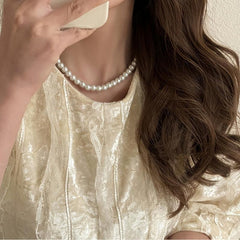 Faux Pearl Necklace Clavicle Chain Party Jewelry