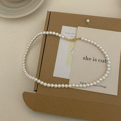 Faux Pearl Necklace Clavicle Chain Party Jewelry
