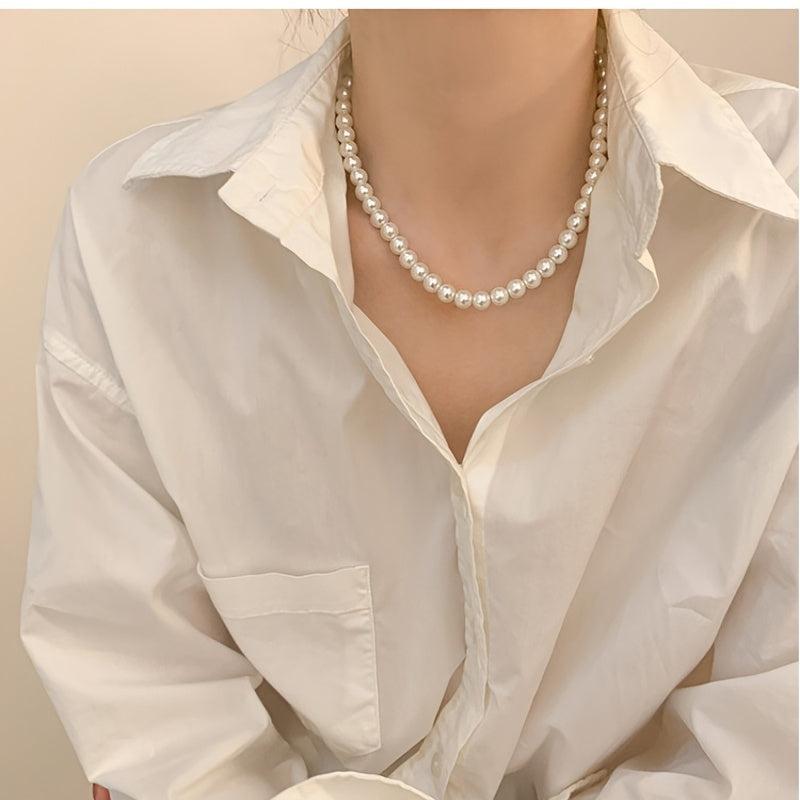 Faux Pearl Necklace Clavicle Chain Party Jewelry